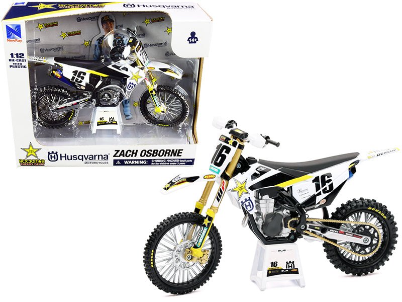 Husqvarna FC450 16 Zach Osborne "Rockstar Energy Drink" 1/12 Diecast Motorcycle Model by New Ray-New Ray-ModelCars.com
