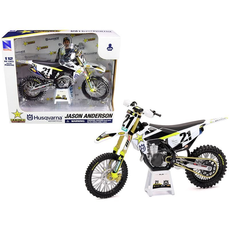 Husqvarna FC450 21 Jason Anderson "Rockstar Energy Drink" 1/12 Diecast Motorcycle Model by New Ray - New Ray - ModelCars.com