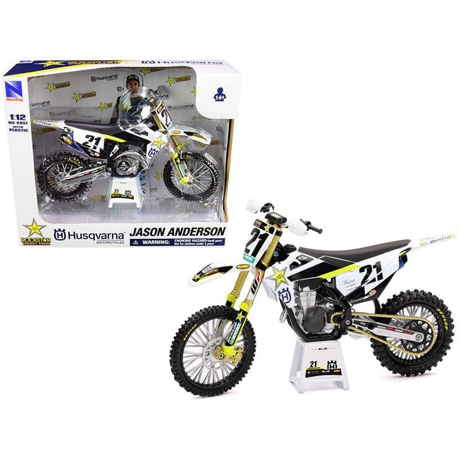 Husqvarna FC450 21 Jason Anderson "Rockstar Energy Drink" 1/12 Diecast Motorcycle Model by New Ray - New Ray - ModelCars.com
