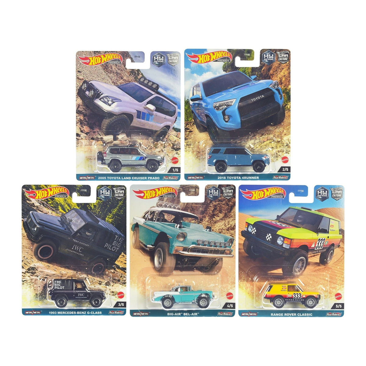 "HW Off Road" 5 piece Set "Car Culture" Series Diecast Model Cars by Hot Wheels-Hotwheels-ModelCars.com