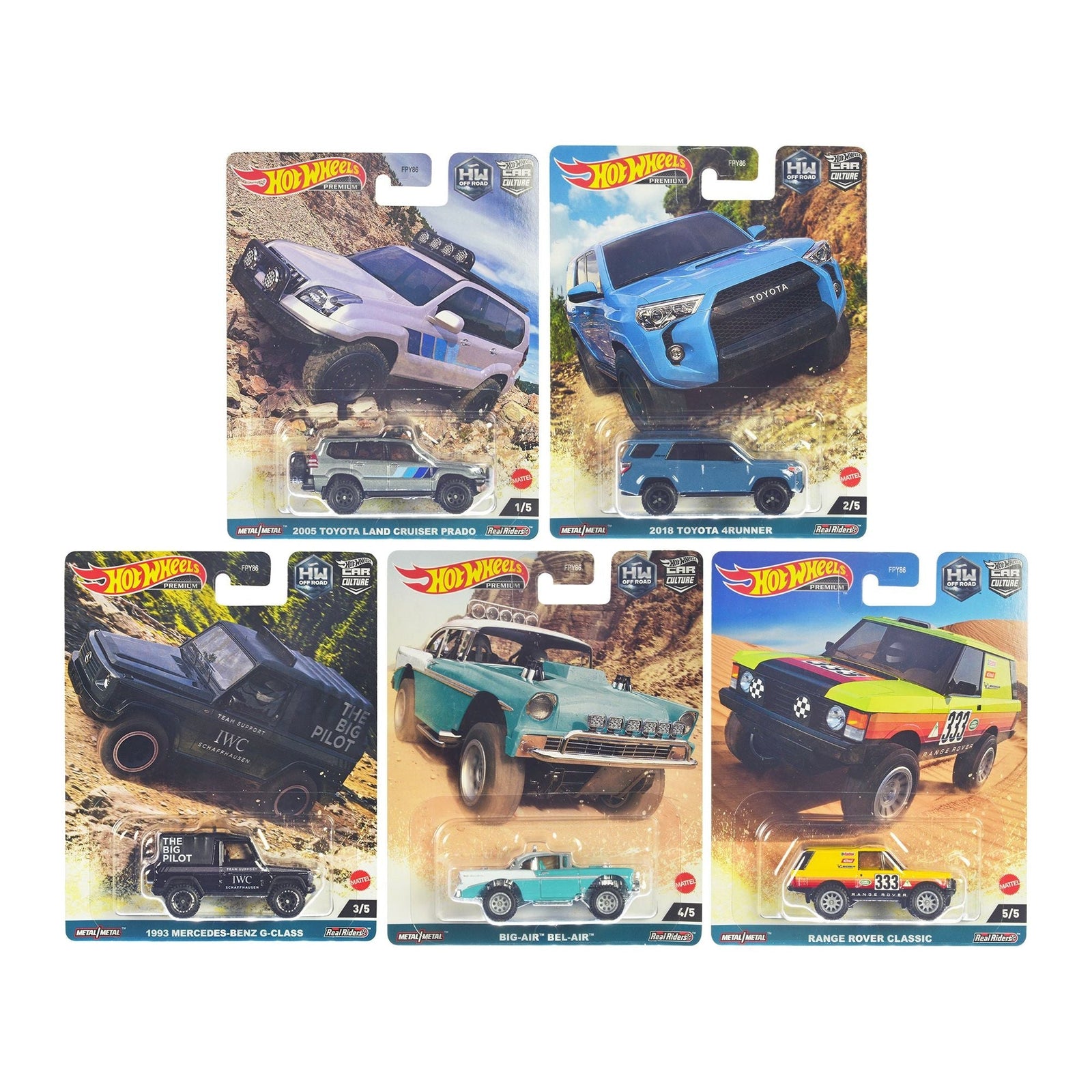 "HW Off Road" 5 piece Set "Car Culture" Series Diecast Model Cars by Hot Wheels - Hotwheels - ModelCars.com