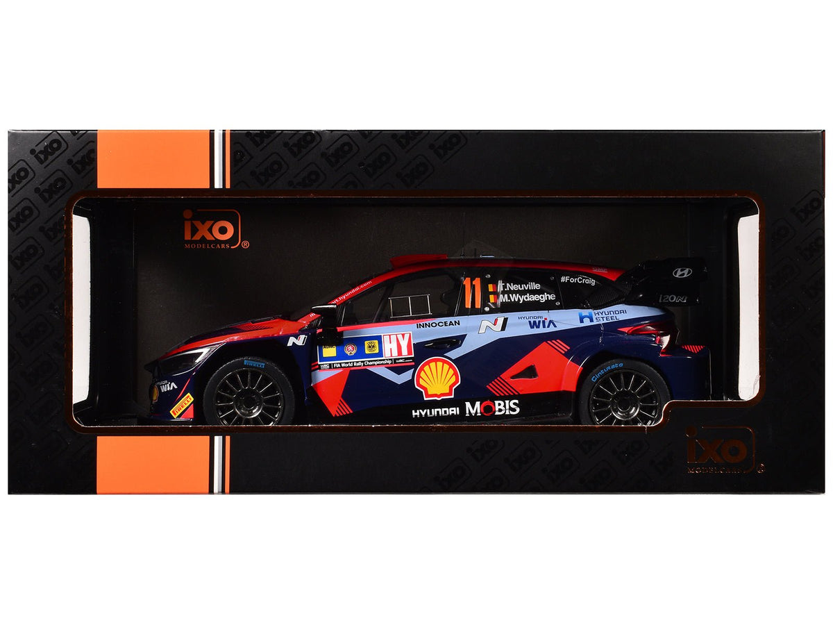 Hyundai i20 N Rally1 #11 Thierry Neuville - Martijn Wydaeghe Winner "Central European Rally" (2023) 1/18 Diecast Model Car by IXO Models-IXO-ModelCars.com
