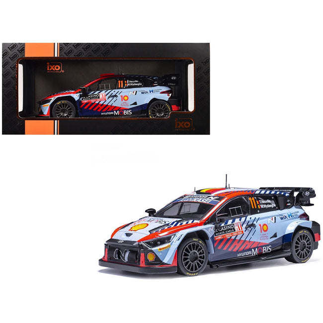 Hyundai i20 N Rally1 #11 Thierry Neuville - Martijn Wydaeghe Winner "Rallye Monte-Carlo" (2024) 1/18 Diecast Model Car by IXO Models-IXO-ModelCars.com