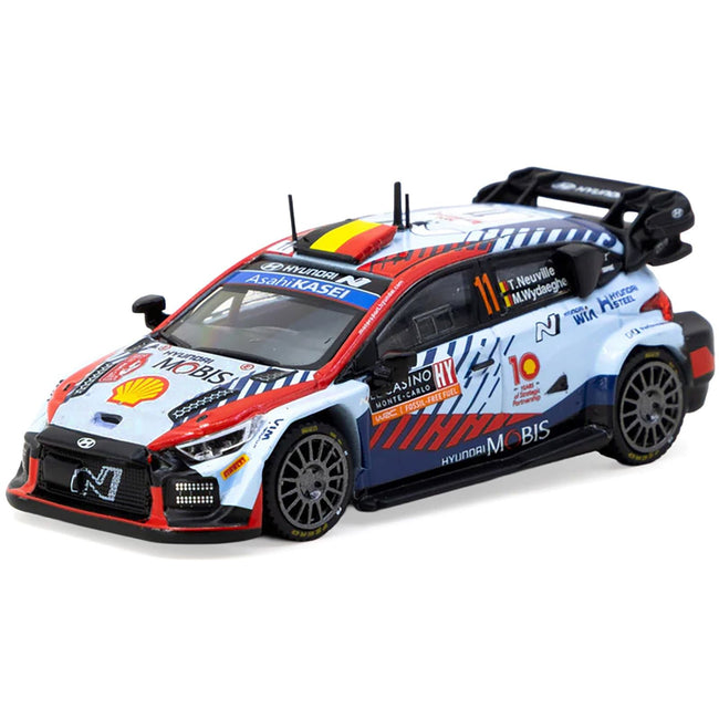 Hyundai i20 N Rally1 Hybrid #11 Thierry Neuville - Martijn Wydaeghe Winner "Rallye Monte-Carlo" (2024) "Hobby64" Series 1/64 Diecast Model by Tarmac Works-Tarmac Works-ModelCars.com