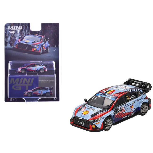 Hyundai i20 N Rally1 Hybrid #11 Thierry Neuville - Martijn Wydaeghe Winner "Rallye Monte-Carlo" (2024) Limited Edition 1/64 Diecast Model Car by Mini GT-Mini GT-ModelCars.com