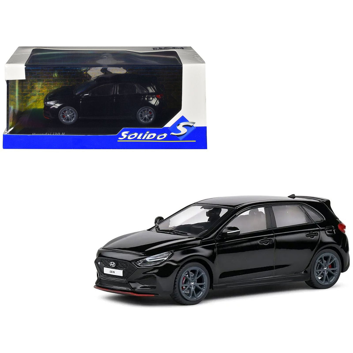 Hyundai i30 N Phantom Black 1/43 Diecast Model Car by Solido-Solido-ModelCars.com
