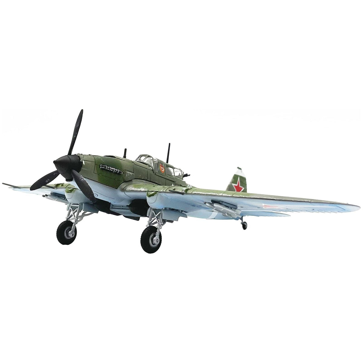 Ilyushin IL - 2M3 Sturmovik Aircraft 100 Green Camouflage "Piloted by Vasily Emelyanenko" Soviet Air Force 1/72 Diecast Model Airplane by Legion - Legion - ModelCars.com