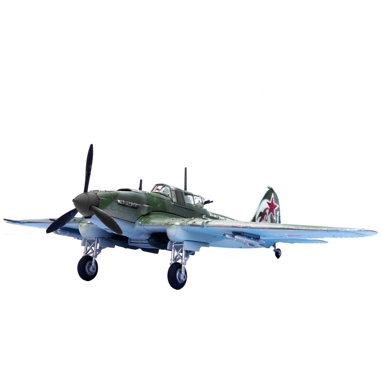 Ilyushin IL - 2M3 Sturmovik Aircraft Green Camouflage "Double Hero of the Soviet Union Ivan Pavlov" Soviet Air Force 1/72 Diecast Model Airplane by Legion - Legion - ModelCars.com