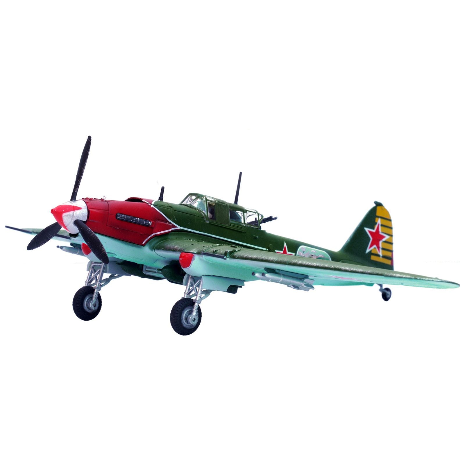 Ilyushin IL - 2M3 Sturmovik Aircraft Green "Double Hero of the Soviet Union Nelson Stepanyan" Soviet Air Force 1/72 Diecast Model Airplane by Legion - Legion - ModelCars.com