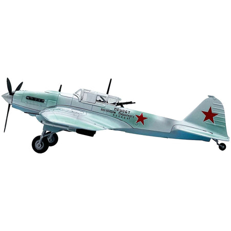 Ilyushin IL - 2M3 Sturmovik Aircraft White Camouflage "Hello to the Envoys of the Tuvan People" Soviet Air Force 1/72 Diecast Model Airplane by Legion - Legion - ModelCars.com