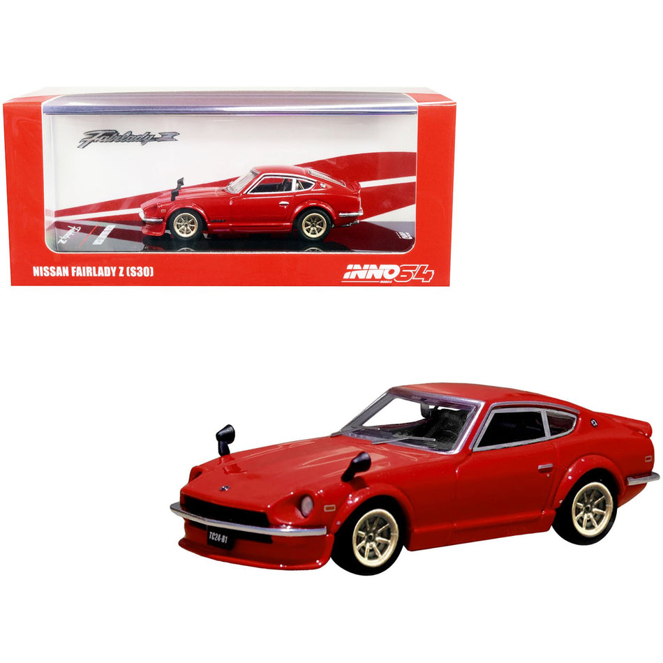 Nissan Fairlady Z (S30) RHD (Right Hand Drive) Red 1/64 Diecast Model Car by Inno Models