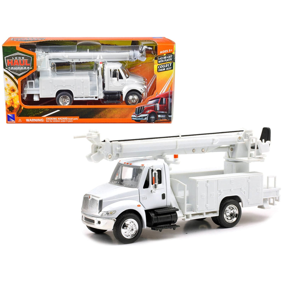 International 4200 Digger Service Truck White "Long Haul Trucker" Series 1/43 Diecast Model by New Ray - New Ray - ModelCars.com