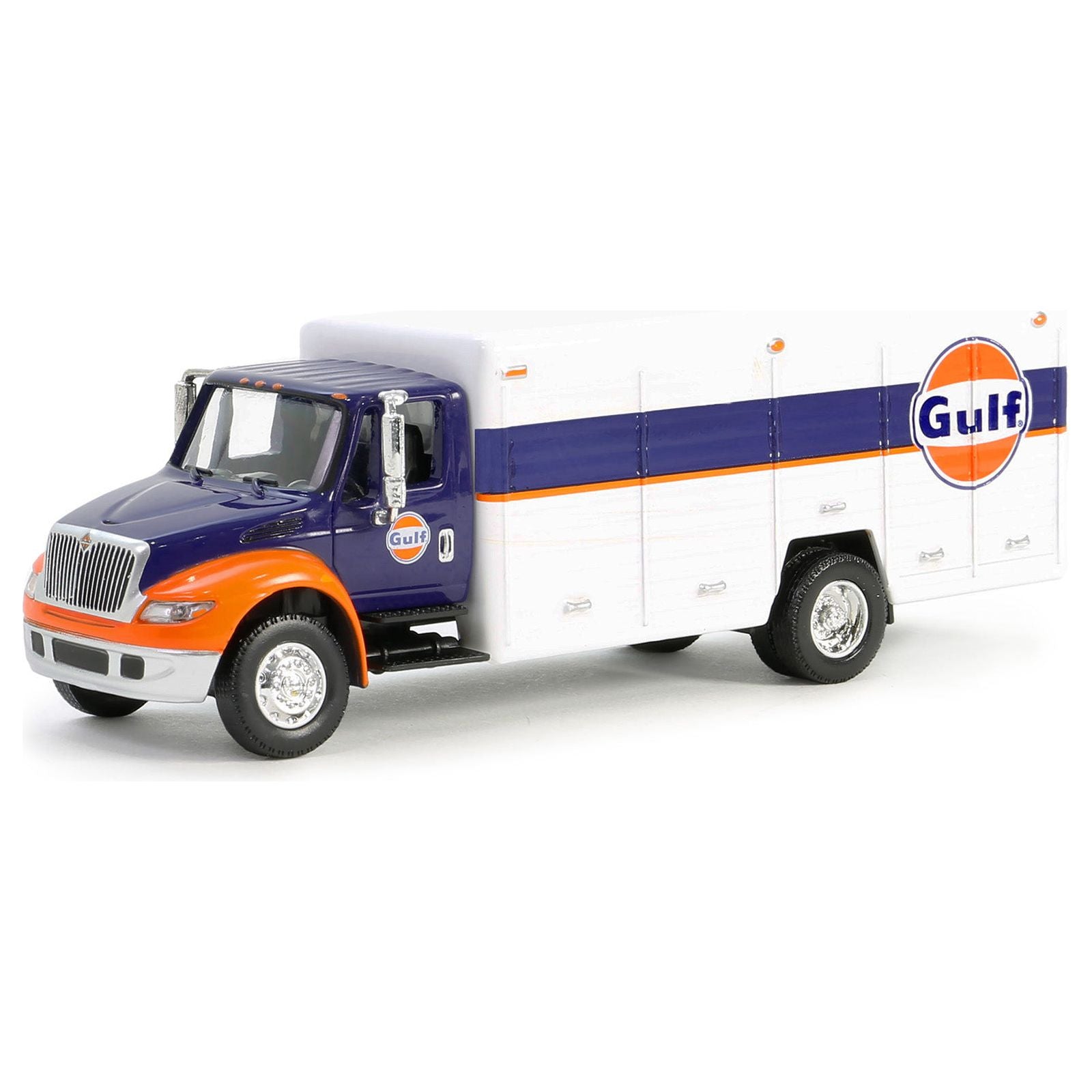 International Durastar 4400 Delivery Truck "Gulf Oil" Dark Blue and White "H.D. Trucks" Series 25 1/64 Diecast Model Car by Greenlight - Greenlight - ModelCars.com