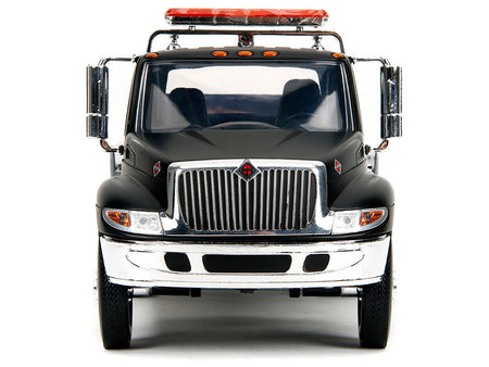 International DuraStar 4400 Flatbed Tow Truck Matt Black 1/24 Diecast Model Car by Jada-Jada-ModelCars.com