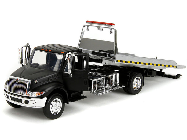 International DuraStar 4400 Flatbed Tow Truck Matt Black 1/24 Diecast Model Car by Jada-Jada-ModelCars.com