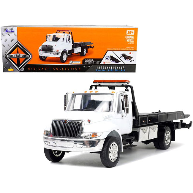 International DuraStar 4400 Flatbed Tow Truck White 1/24 Diecast Model by Jada-Jada-ModelCars.com
