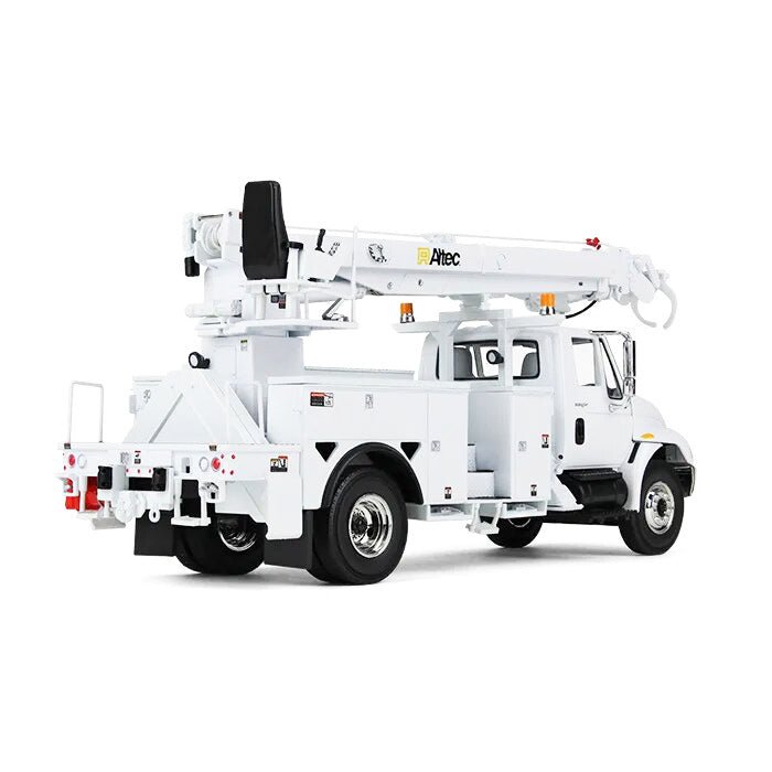 International DuraStar Truck with Digger Derrick Body "Altec" White 1/34 Diecast Model by First Gear-First Gear-ModelCars.com