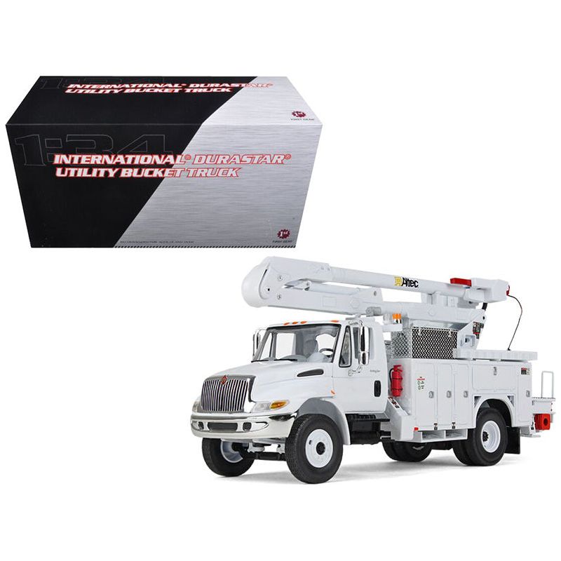International DuraStar Utility Bucket Truck "Altec" White 1/34 Diecast Model by First Gear - First Gear - ModelCars.com