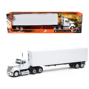 International LoneStar Truck with Dry Goods Trailer White "Long Haul Truckers" Series 1/43 Diecast Model by New Ray