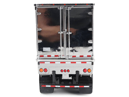 International Lonestar Truck with Sleeper Silver Metallic with "CAT Caterpillar" Mural Trailer "Transport Series" 1/50 Diecast Model by Diecast Masters-Diecast Masters-ModelCars.com
