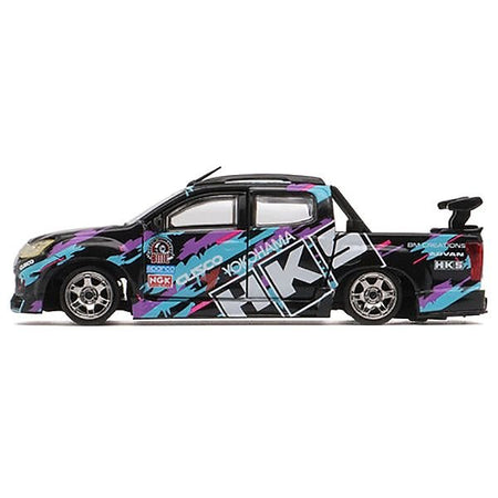 Isuzu D-Max Lowrider Pickup Truck RHD (Right Hand Drive) "HKS" Black with Graphics "Thailand Diecast Expo 2025" 1/64 Diecast Model Car by BM Creations-BM Creations-ModelCars.com