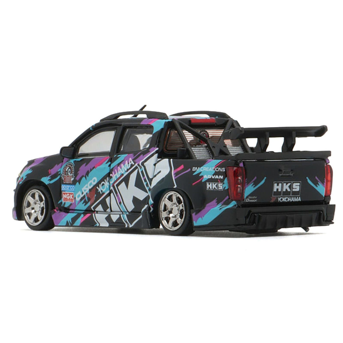 Isuzu D-Max Lowrider Pickup Truck RHD (Right Hand Drive) "HKS" Black with Graphics "Thailand Diecast Expo 2025" 1/64 Diecast Model Car by BM Creations-BM Creations-ModelCars.com
