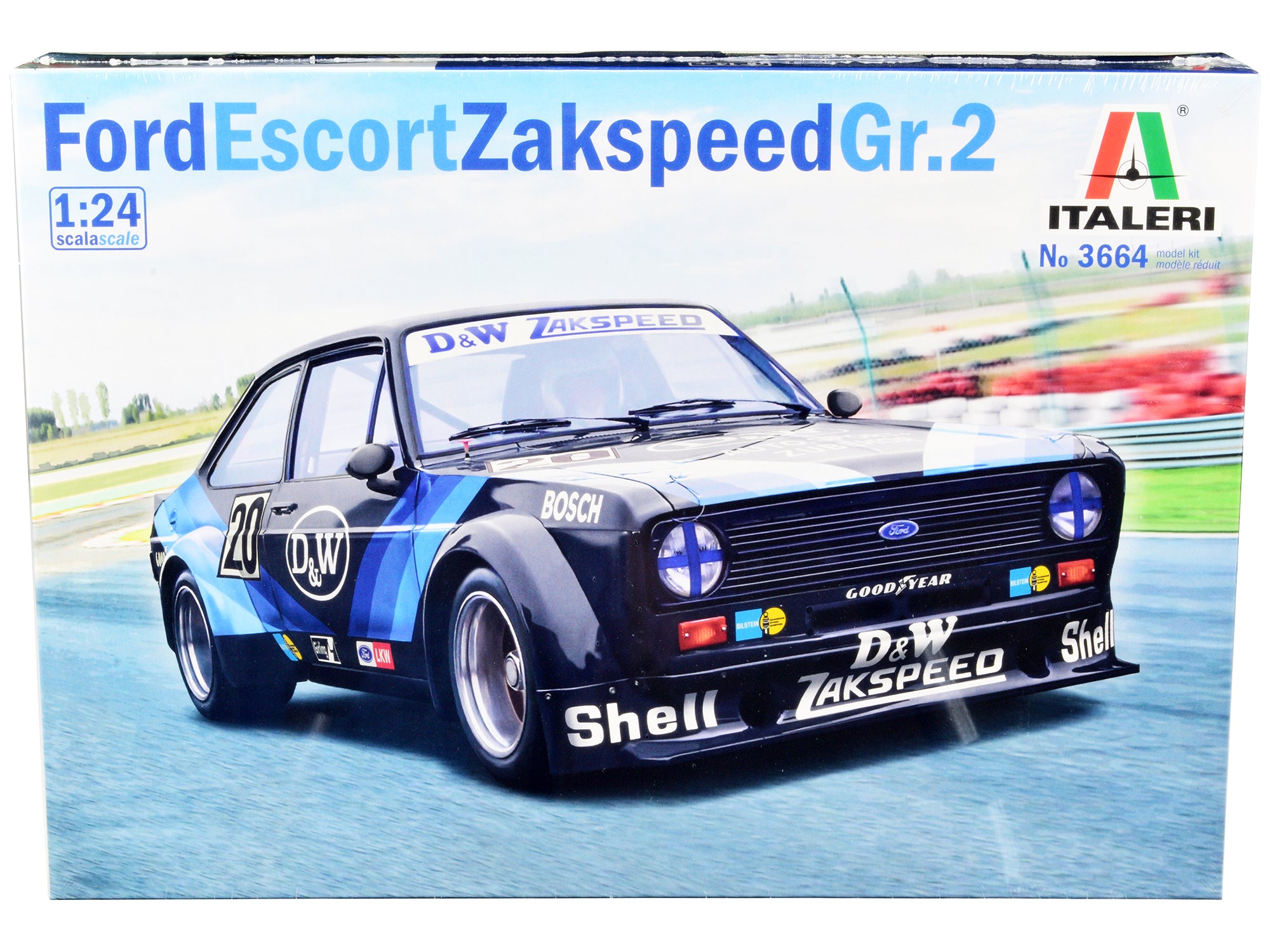 Skill 2 Model Kit Ford Escort Zakspeed Gr.2 Brands Hatch 500 km. (1979) 1/24 Scale Model by Italeri