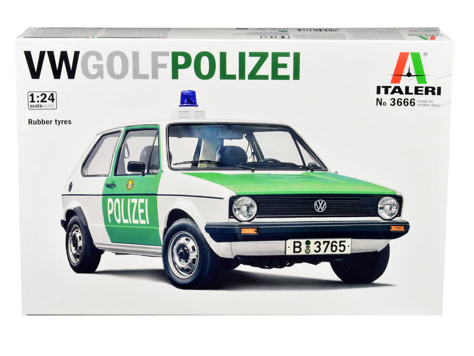 Skill 3 Model Kit 1978 Volkswagen Golf "Berlin Polizei (Police) Department" 1/24 Scale Model by Italeri