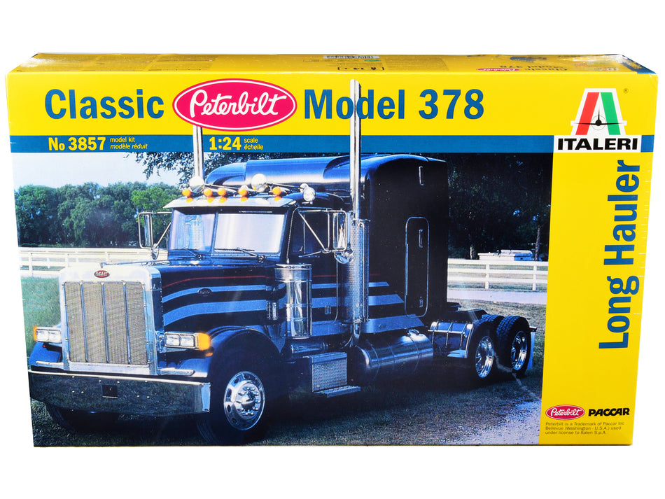 Skill 4 Model Kit Peterbilt 378 Long Hauler Truck Tractor 1/24 Scale Model by Italeri