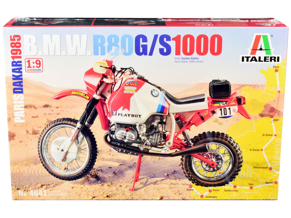 Skill 5 Model Kit BMW R80 G/S 1000 #101 Motorcycle Gaston Rahier Winner "Paris-Dakar" (1985) 1/9 Scale Model by Italeri