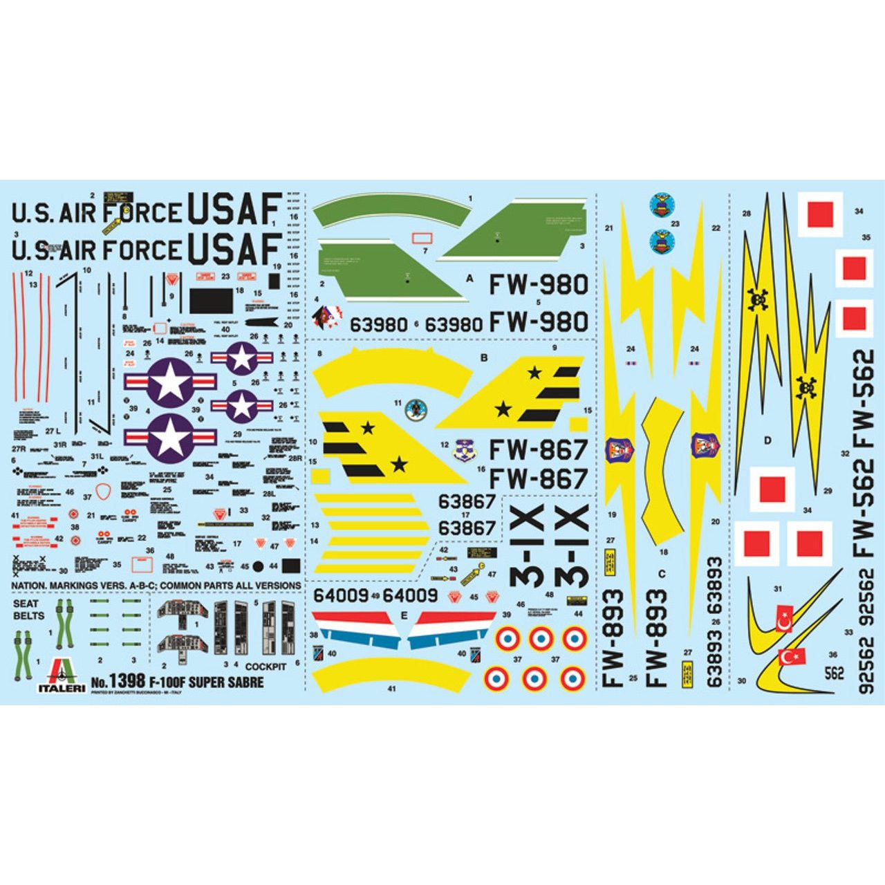 ITA1398 1:72 Italeri F - 100F Super Sabre - Italeri - ModelCars.com