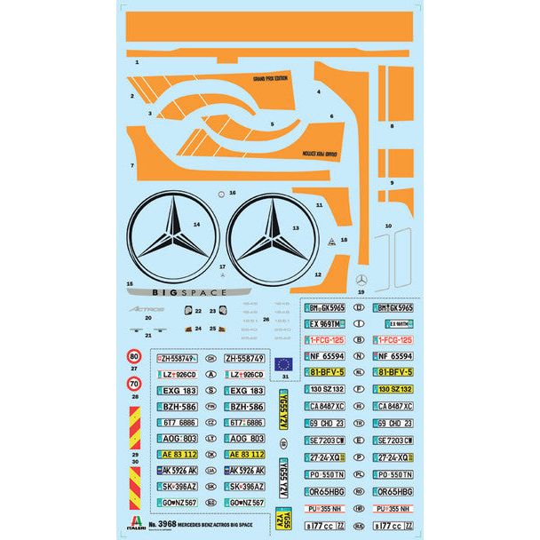 ITA3968 - Italeri 1/24 Mercedes-Benz Actros MP4 Giga Space GP Edition-Italeri-ModelCars.com