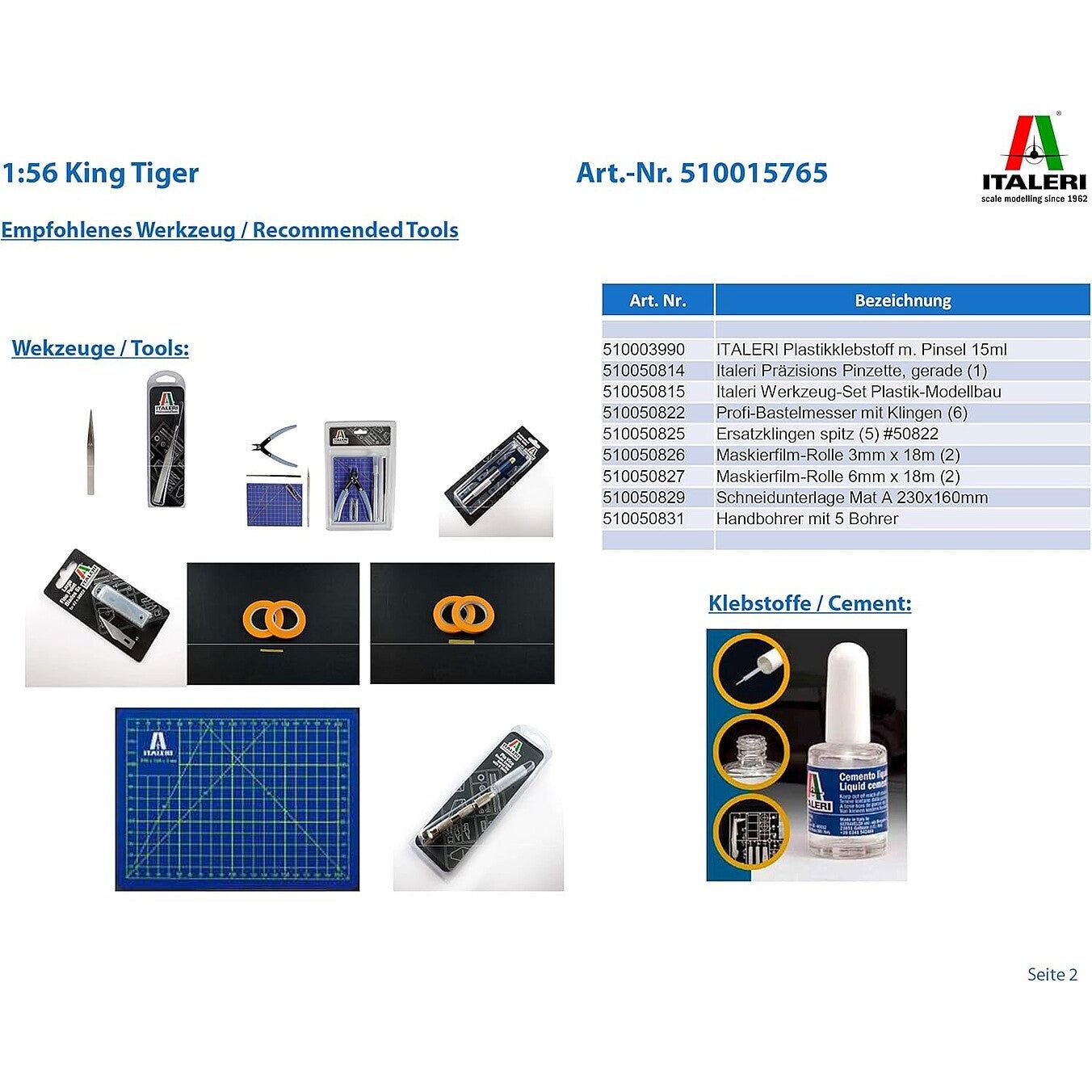 Italeri 1/52 SD.KFZ 182 Tiger II - Italeri - ModelCars.com