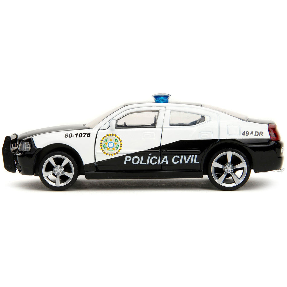 2006 Dodge Charger Police Black and White "Policia Civil" "Fast & Furious" Series 1/32 Diecast Model Car by Jada