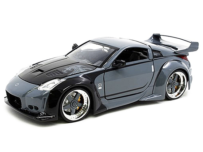 D.K.'s Nissan 350Z Gray and Black with Graphics "Fast & Furious 25th Anniversary" Series 1/24 Diecast Model Car by Jada