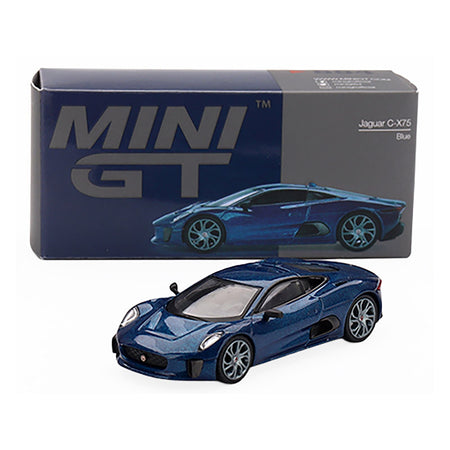 Jaguar C-X75 Blue Metallic Limited Edition 1/64 Diecast Model Car by Mini GT-Mini GT-ModelCars.com