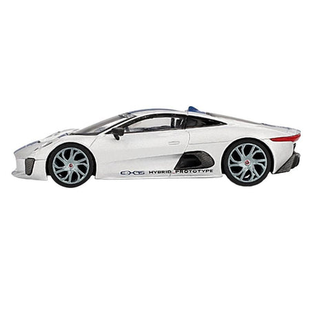 Jaguar C-X75 Silver Metallic with Blue Stripes Limited Edition 1/64 Diecast Model Car by Mini GT-Mini GT-ModelCars.com