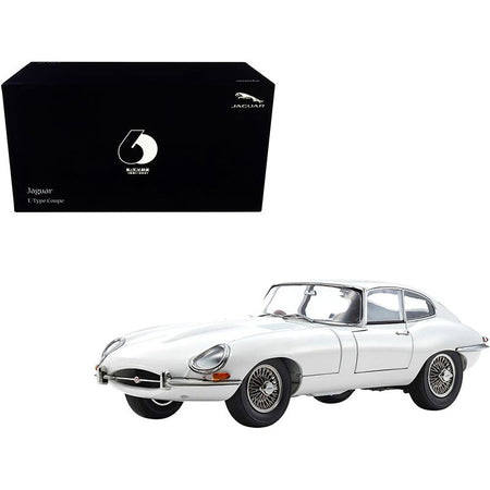 Jaguar E-Type Coupe RHD (Right Hand Drive) White "E-Type 60th Anniversary" (1961-2021) 1/18 Diecast Model Car by Kyosho-Kyosho-ModelCars.com
