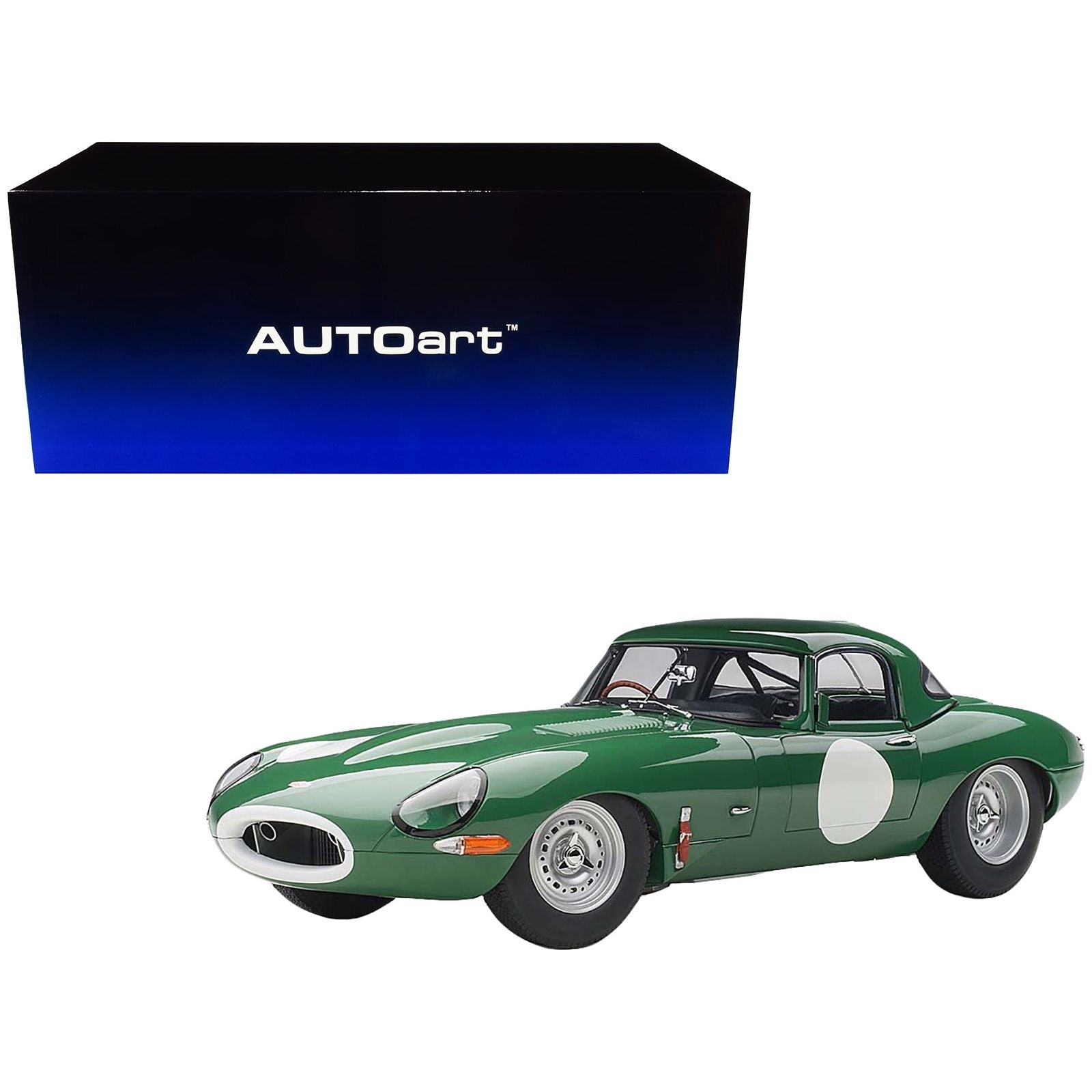 Jaguar Lightweight E Type Roadster RHD (Right Hand Drive) Opalescent Dark Green 1/18 Model Car by Autoart - Autoart - ModelCars.com