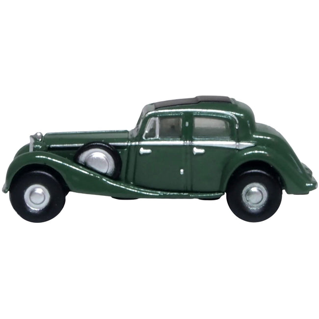 Jaguar SS RHD (Right Hand Drive) Suede Green with Black Top 1/148 (N) Scale Diecast Model Car by Oxford Diecast-Oxford Diecast-ModelCars.com
