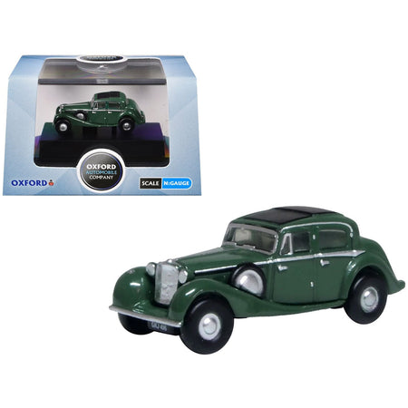 Jaguar SS RHD (Right Hand Drive) Suede Green with Black Top 1/148 (N) Scale Diecast Model Car by Oxford Diecast-Oxford Diecast-ModelCars.com