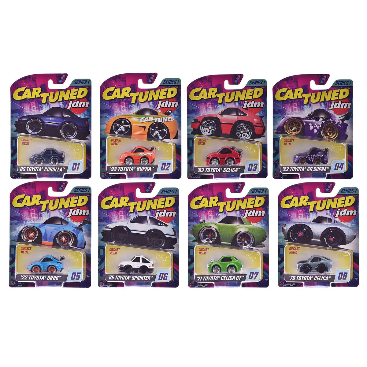 JDM Tuners Series 1 Set of 8 Pieces Diecast Model Cars by CarTuned-Car Tuned-ModelCars.com