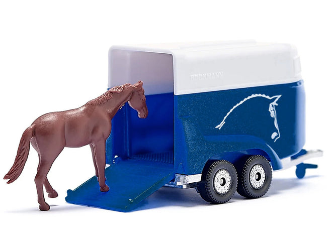 Jeep Red with Horse Trailer Blue and Horse Accessory Diecast Model by Siku-SIKU-ModelCars.com