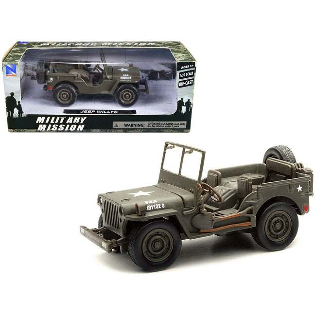 Jeep Willys U.S.A. Army Green 1/32 Diecast Model Car by New Ray - New Ray - ModelCars.com