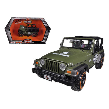 Jeep Wrangler Rubicon Harley Davidson Green 1/27 Diecast Model by Maisto - Maisto - ModelCars.com