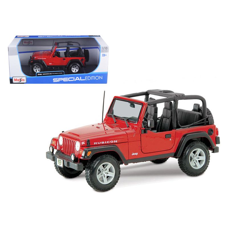 Jeep Wrangler Rubicon Red 1/18 Diecast Model Car by Maisto-Maisto-ModelCars.com