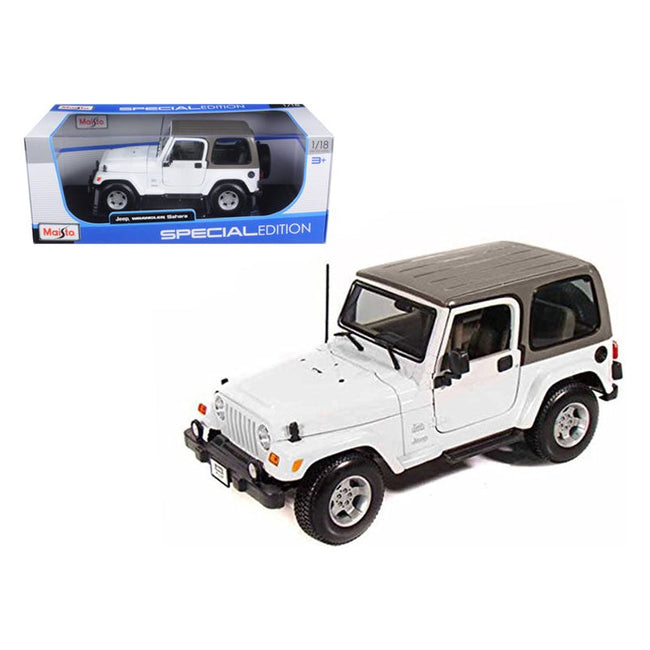 Jeep Wrangler Sahara White 1/18 Diecast Model Car by Maisto-Maisto-ModelCars.com