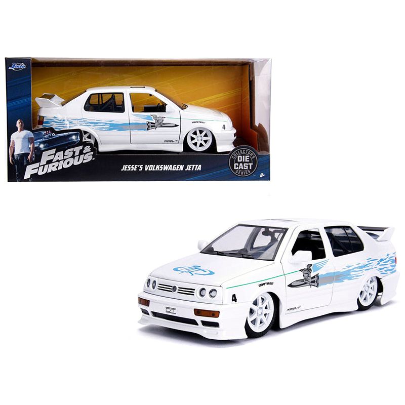 Jesse's Volkswagen Jetta White with Graphics "Fast & Furious" Movie 1/24 Diecast Model Car by Jada - Jada - ModelCars.com