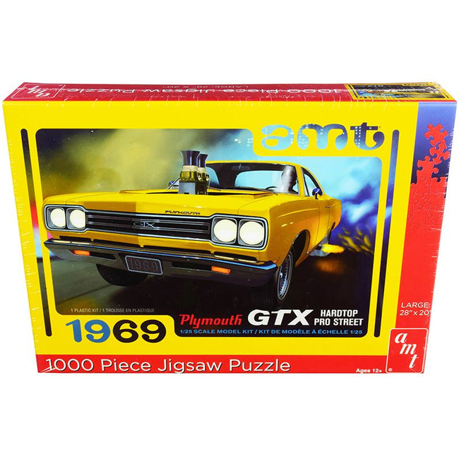 Jigsaw Puzzle 1969 Plymouth GTX Hardtop Pro Street MODEL BOX PUZZLE (1000 piece) by AMT-AMT-ModelCars.com