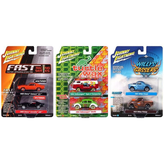 Johnny Lightning "2-Packs" 2024 Release 1 Set A of 6 pieces 1/64 Diecast Model Cars by Johnny Lightning-Johnny Lightning-ModelCars.com